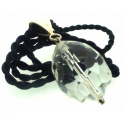 Large Faceted Egg Clear Andara Crystal Pendant